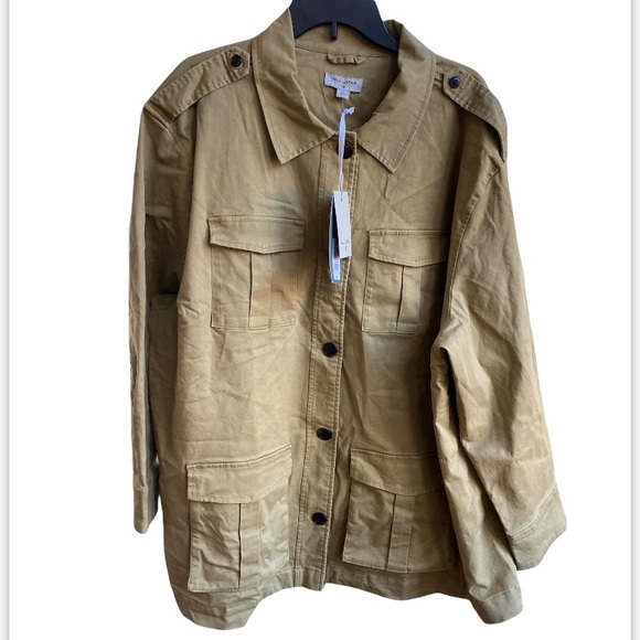 Nili Lotan x Target Button-Front Jacket Khaki plus size 3X khaki brand new - Picture 4 of 7